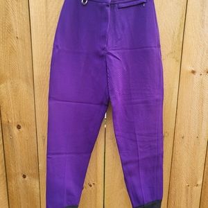 Purple Vintage Ski West Snow Pants with Stirrups